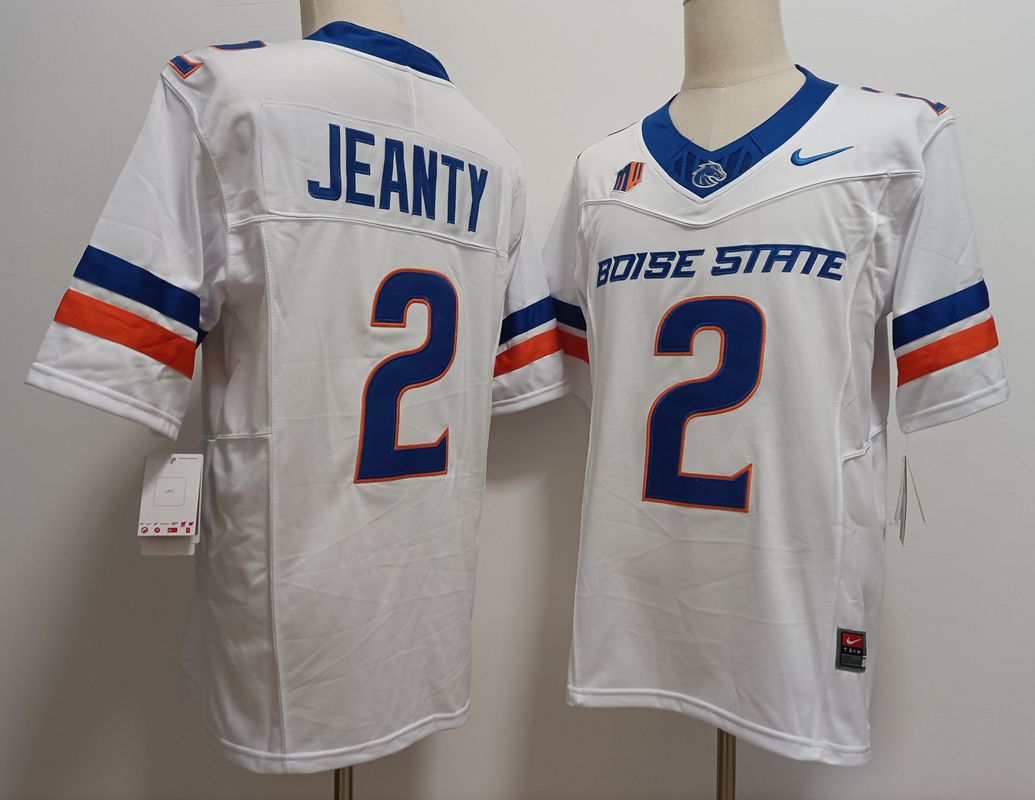 Men Boise State Broncos #2 Jeanty White 2025 Nike Limited NCAA Jersey